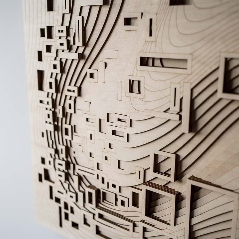 梯木疊雕-洋流|創意牆面家居軟裝飾立體工藝術木質北歐壁飾禮品畫