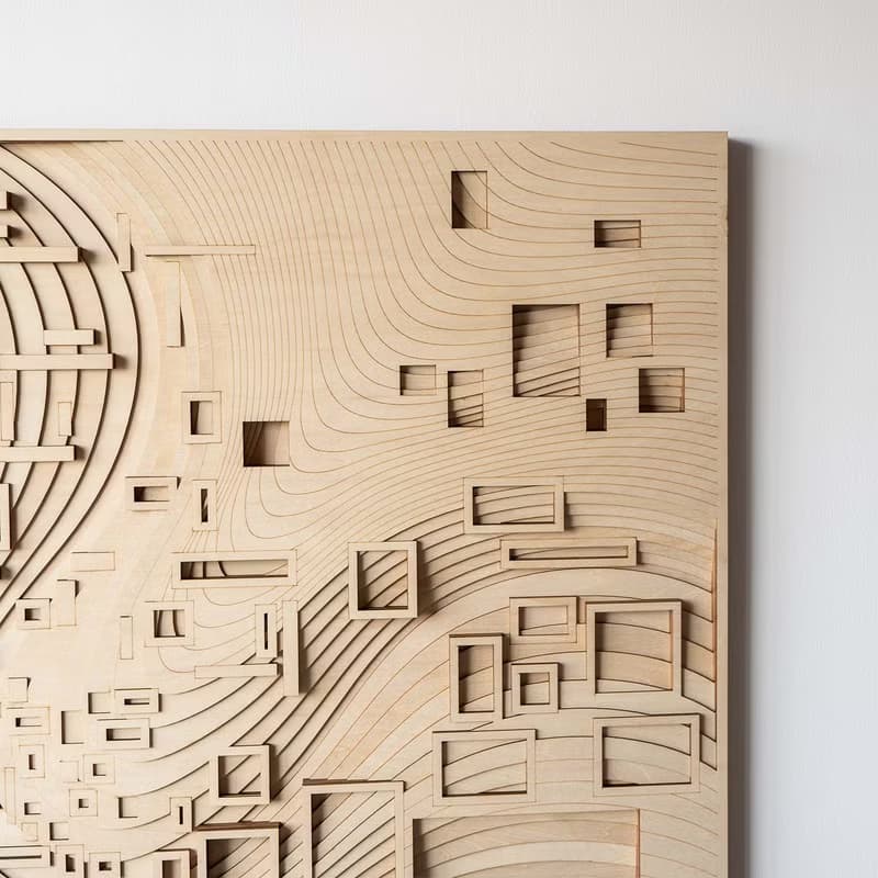 梯木疊雕-洋流|創意牆面家居軟裝飾立體工藝術木質北歐壁飾禮品畫