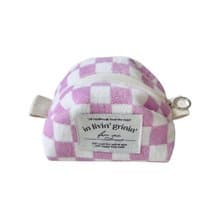 terry checker pouch S_pink lavender