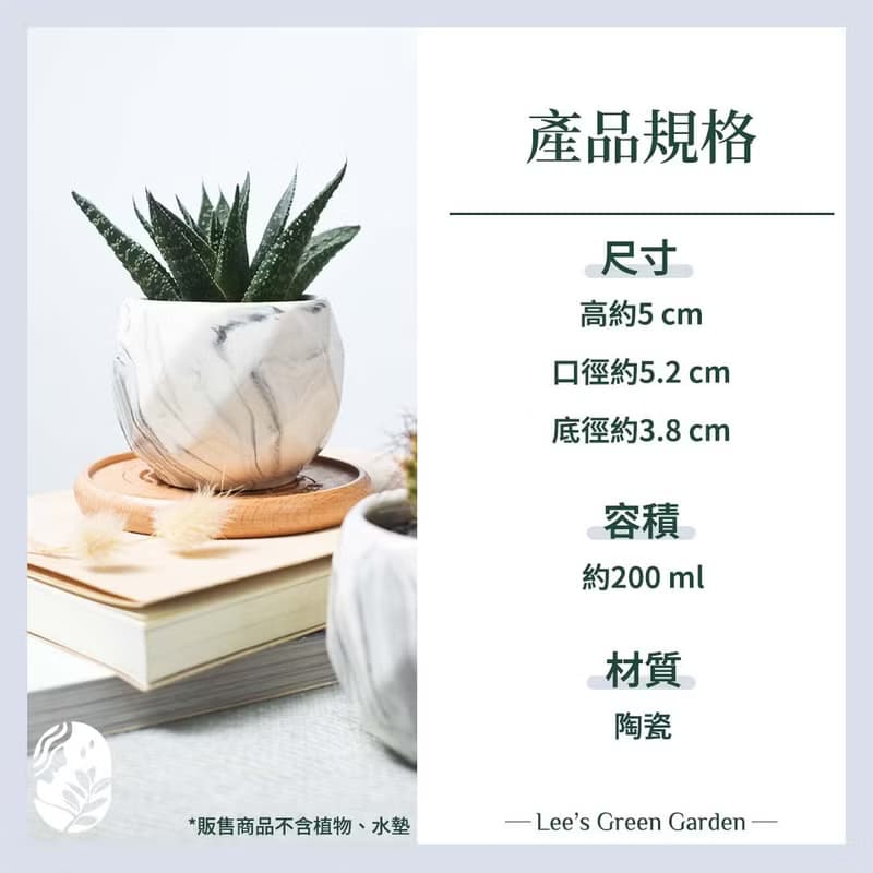 李的綠意花園 北歐風多肉小盆 小花盆 瓷盆 大理石紋 ins風 多肉