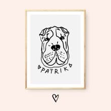 Custom dog portrait (DIGITAL FILE)  Funny handdrawn pet portrait