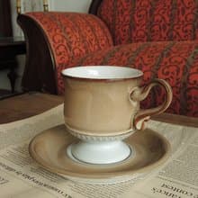 英國/ 1970-80s Denby Seville 文藝復興中古杯 古董咖啡杯盤組