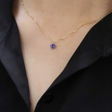 【流 nagare系列】k18/坦桑石單墜項鍊