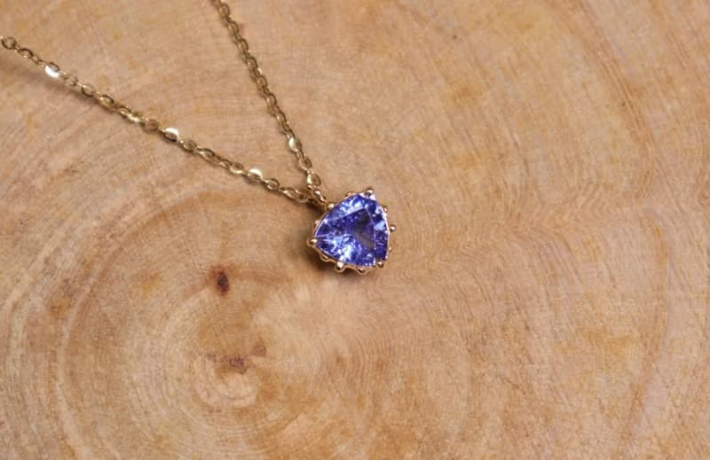 【流 nagare系列】k18/坦桑石單墜項鍊