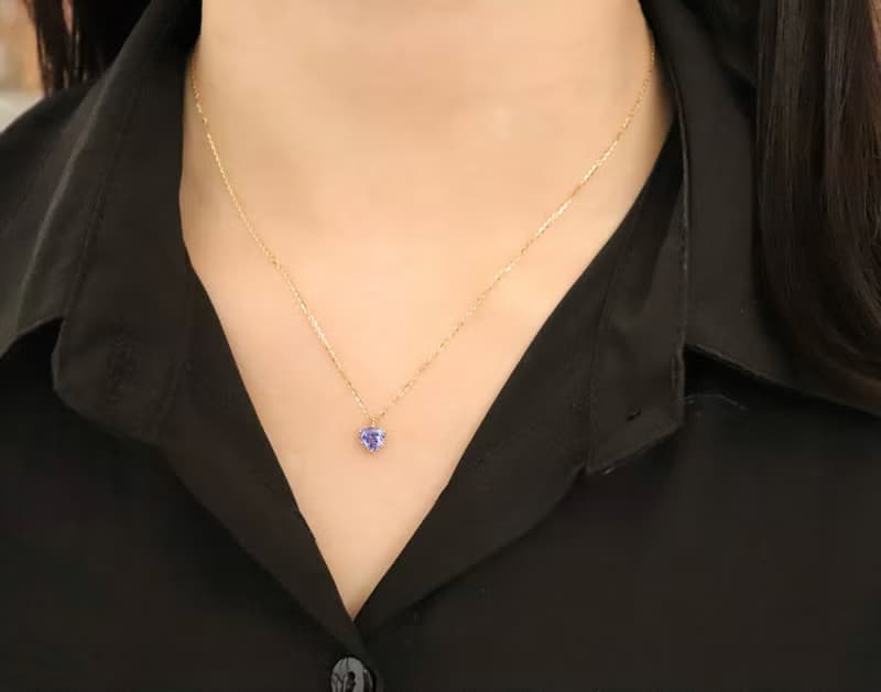 【流 nagare系列】k18/坦桑石單墜項鍊