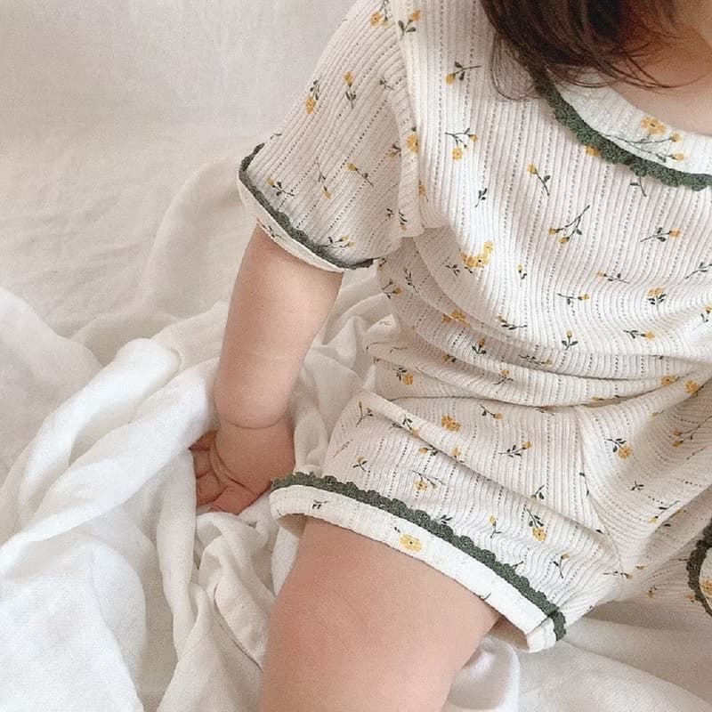 韓國碎花可愛花邊領口居家服套裝 Aloha Set