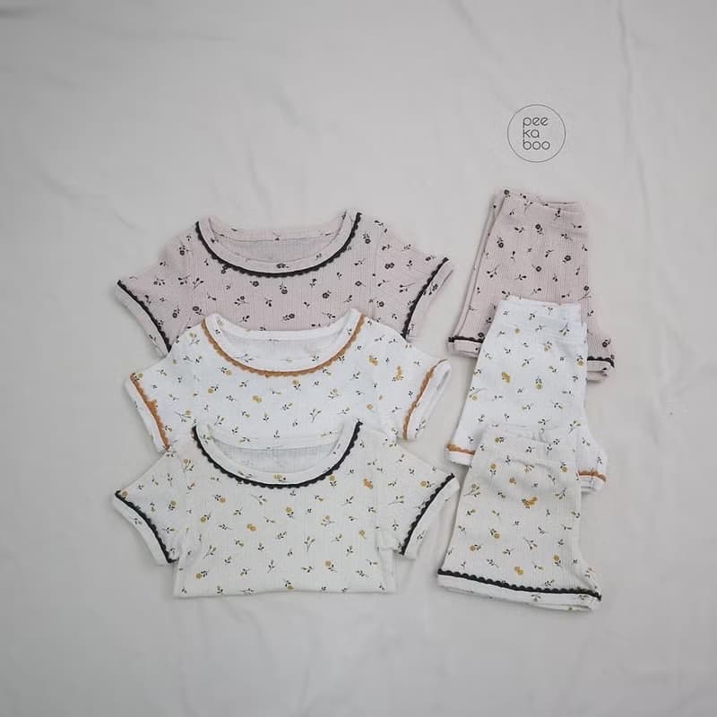 韓國碎花可愛花邊領口居家服套裝 Aloha Set