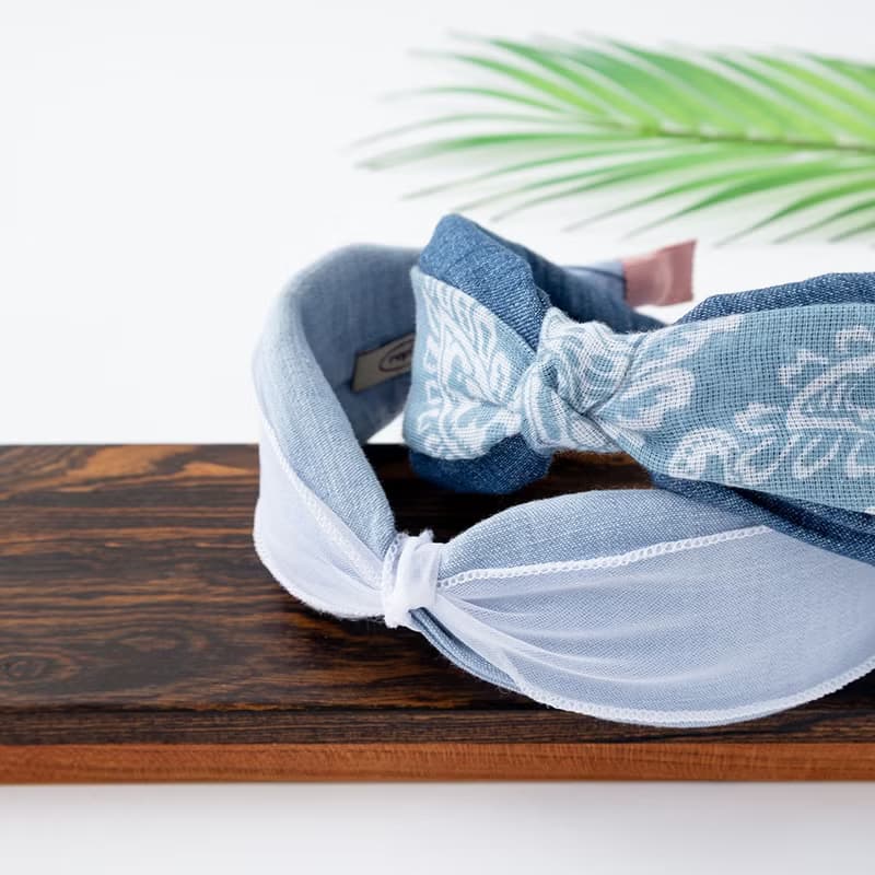 denim layered bandana hairband handmade headband