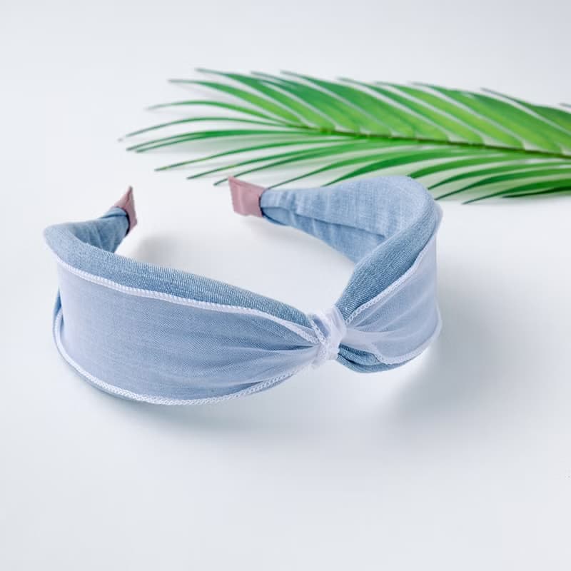 denim layered bandana hairband handmade headband