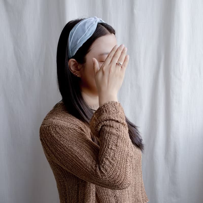 denim layered bandana hairband handmade headband
