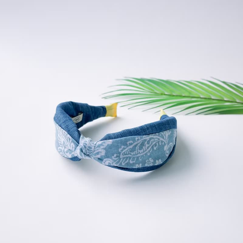 denim layered bandana hairband handmade headband