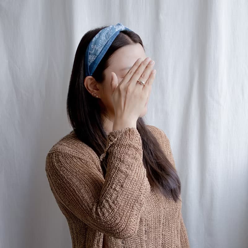 denim layered bandana hairband handmade headband