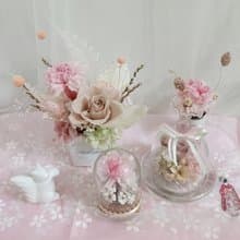 畢業老師禮物花束向日葵 情人節禮物花束 生日永生玫瑰玻璃盅罩七