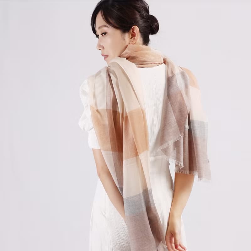 煙波浩渺 | 繽紛印花戒指絨 喀什米爾圍巾