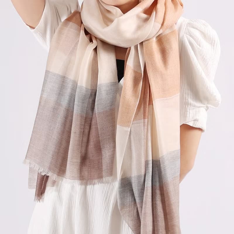 煙波浩渺 | 繽紛印花戒指絨 喀什米爾圍巾