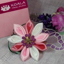 和風系列手工飾品粉紅花朵胸針髮夾兩用款