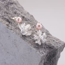 紫薇果實 純銀耳環 18K鍍金耳環 珍珠耳環 二色