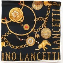 Lancetti Vintage Handkerchief Elephants Pocket Watch 21 x 21 inches