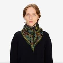 【INOUI EDITIONS】MIKE 羊絨真絲方巾100 - 卡其