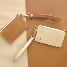 Card Holder short strap epsom leather handmade