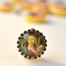 Button Cover 手作鈕扣飾~復古宗教feel~名畫系列: 聖母子與石榴