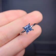 Blue Moissanite Ring, 1 Ct Moissanite Ring, Crackling Moissanite Ring