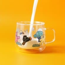 好玻GOODGLAS × 餃貓FAMILY-三餃貓KUNG FU雙層把手杯