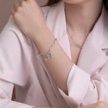 鋼鍊-個性OT扣雙鍊手鍊