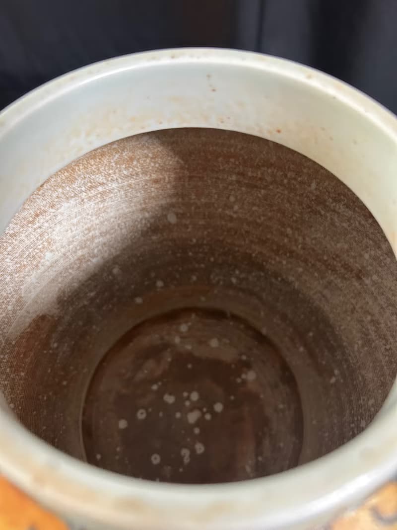 明 嘉靖 紅地黃彩雲龍紋蓋罐