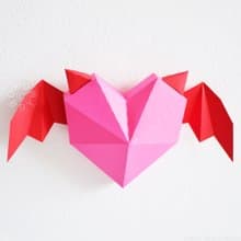 DIY Paper Devil Heart, 3D Papercraft Printable PDF
