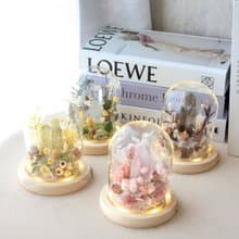 S09水晶罩盅 / 玻璃罩盅 水晶燈 永生花盅 茶水晶 黃水晶 粉水晶