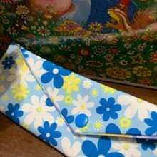 文青風環保筷袋 ~ 花中精靈 抒壓藍 收納 手作餐具袋