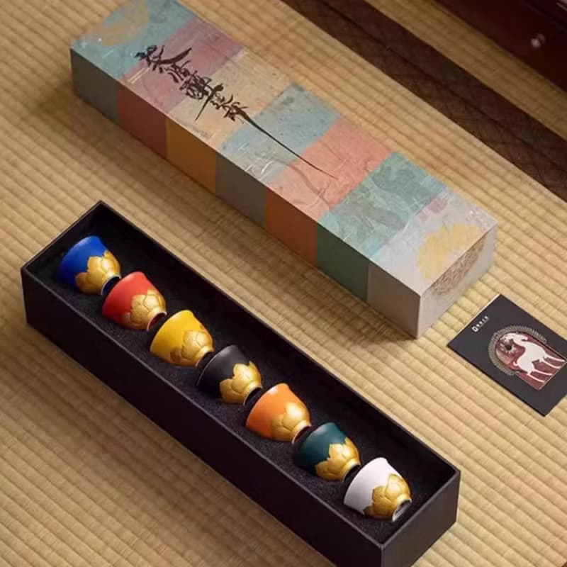 敦煌七情醉蓮杯茶杯套裝創意禮盒