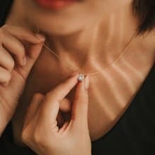 Lena_頂級鋯石純銀單鑽項鍊