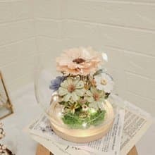 永生花盅 玻璃花盅 向日葵 蒲公英  畢業謝師禮 生日 新居 開幕