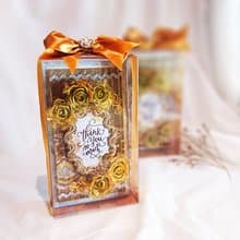 古典金玫瑰 緞帶永生花 手工卡片禮盒 (聖誕節 情人節)