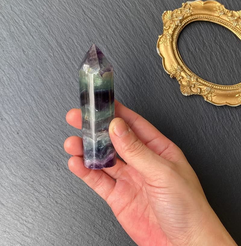 彩虹漸層螢石水晶柱 | 增智慧 招財開運、淨化氣場 | 快速出貨