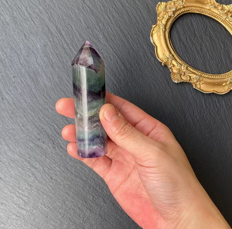 彩虹漸層螢石水晶柱 | 增智慧 招財開運、淨化氣場 | 快速出貨
