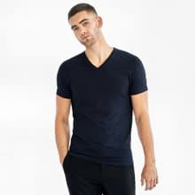 北歐極簡 - V-Neck 有機棉男用V領T / 素T /  T-shirt (深藍)