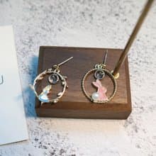 愛麗絲小兔子耳釘耳飾小清新耳環聖誕交換禮物