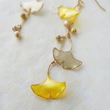 銀杏と淡水パールのピアス/イヤリング・秋色