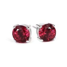 Red natural ruby earring silver sterling 925