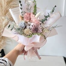 海藏設計| 春日小清新。霧粉紫灰階灰階乾燥花束
