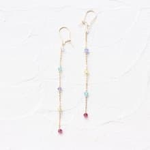 14kgf- multicolored garden pierced earrings(can change to clip-on)