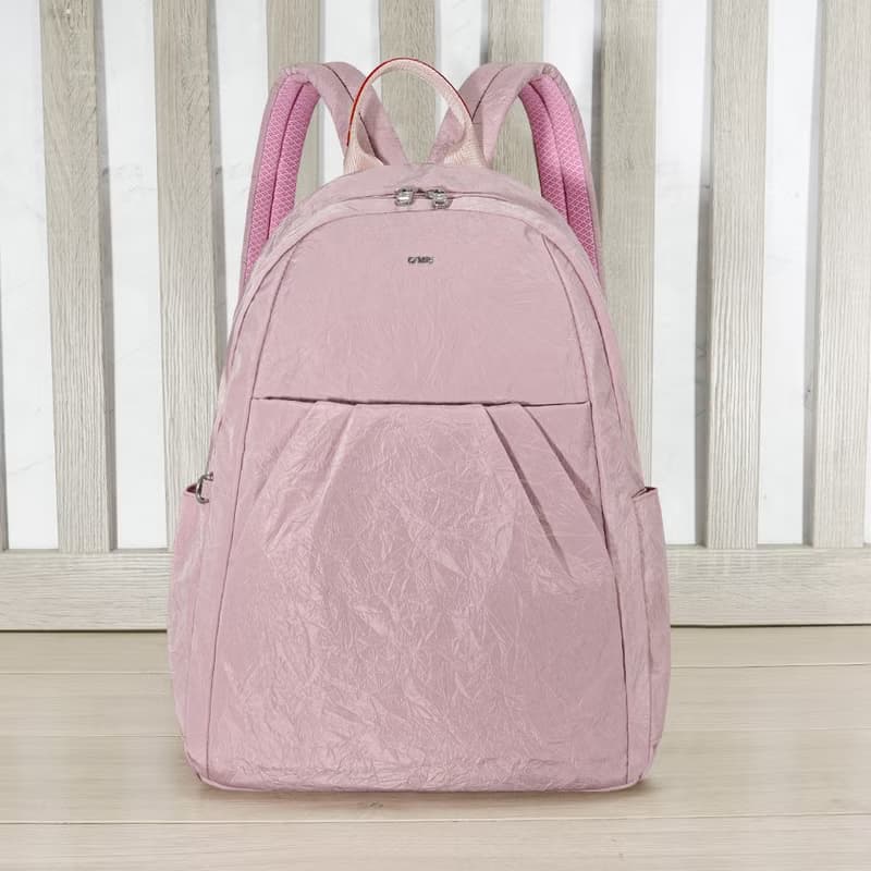 (櫻花粉)輕盈紙感甜美系休閒旅行後背包(大款)33571