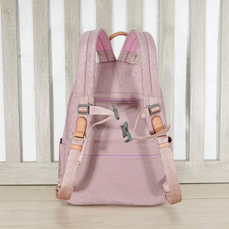 (櫻花粉)輕盈紙感甜美系休閒旅行後背包(大款)33571