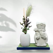 禪風設計 仿真榻榻米版香氛組 淨念吉祥之財神爺 居家涼感提升