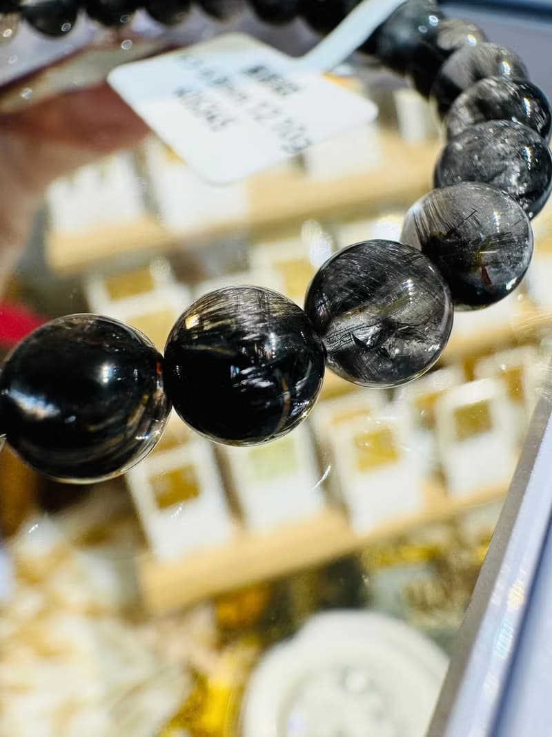 天然濃黑多礦黑銀鈦6.5-6.8mm12.10g主招財納寶驅邪避煞防小人