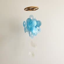DIY-KIT | Stockholm, Rain-Blue-RainDrop | Shell Wind Chime Mobile | #0-452