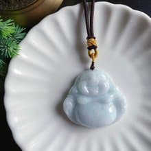 稀有 大彌勒佛 天然緬甸玉 翡翠佛公 彌勒佛 項鍊 禮物 長輩禮